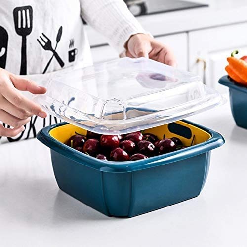 Multifunctional food drainer basket with double layers Multifunctional food drainer basket with double layers
